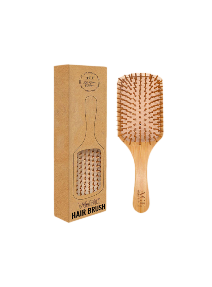 ACE Bamboo Paddle Brush hårborste i bambu