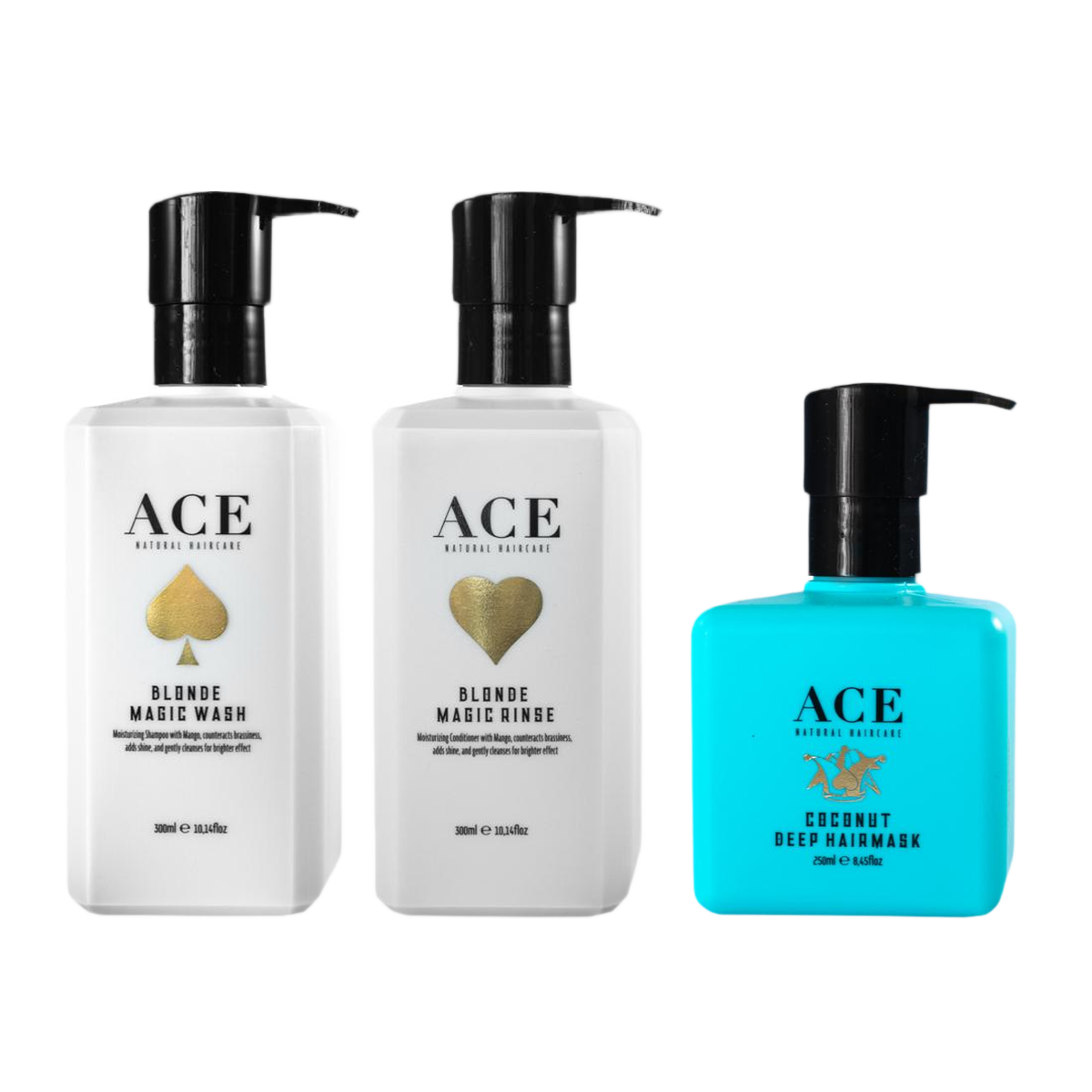 ACE Blonde Magic Trio: silverschampo, balsam och hårinpackning