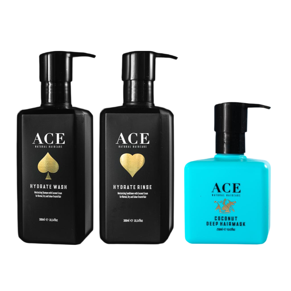 ACE Hydrate Trio: schampo, balsam och hårinpackning